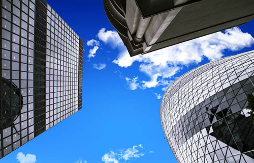 skyscrapers with blue sky